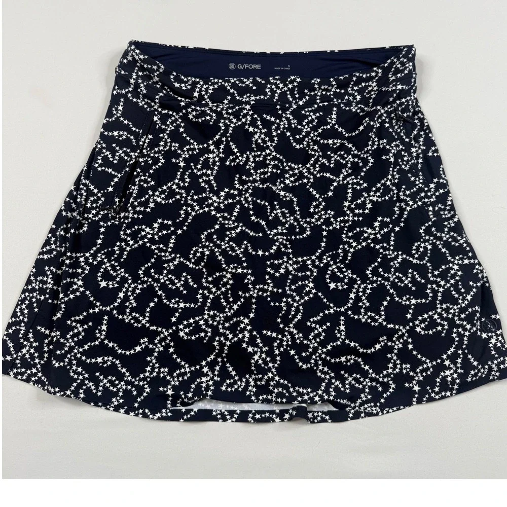 G/FORE Golf‎ Skort Womens Small Navy White Star Print Performance Skirt Active